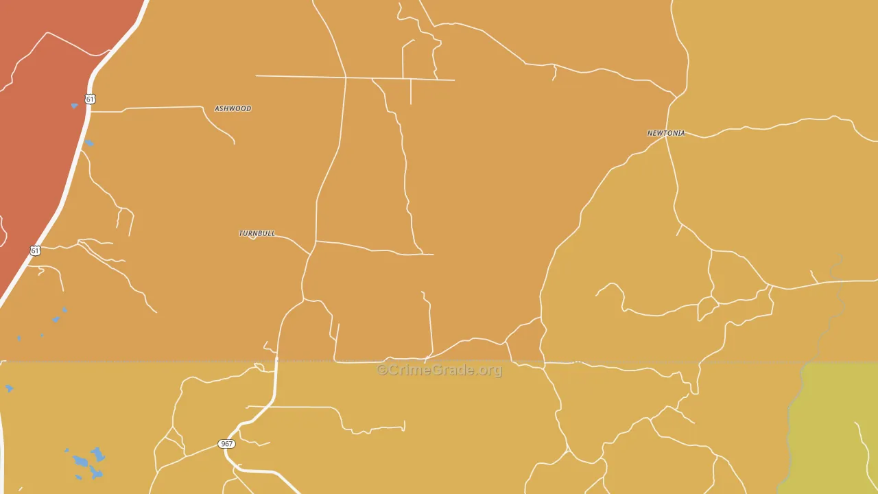 Turnbull, MS Map of Burglary Rates
