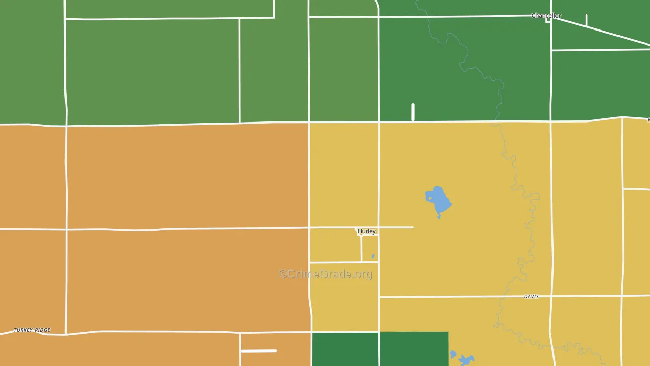 Turner County, SD Map of Burglary Rates