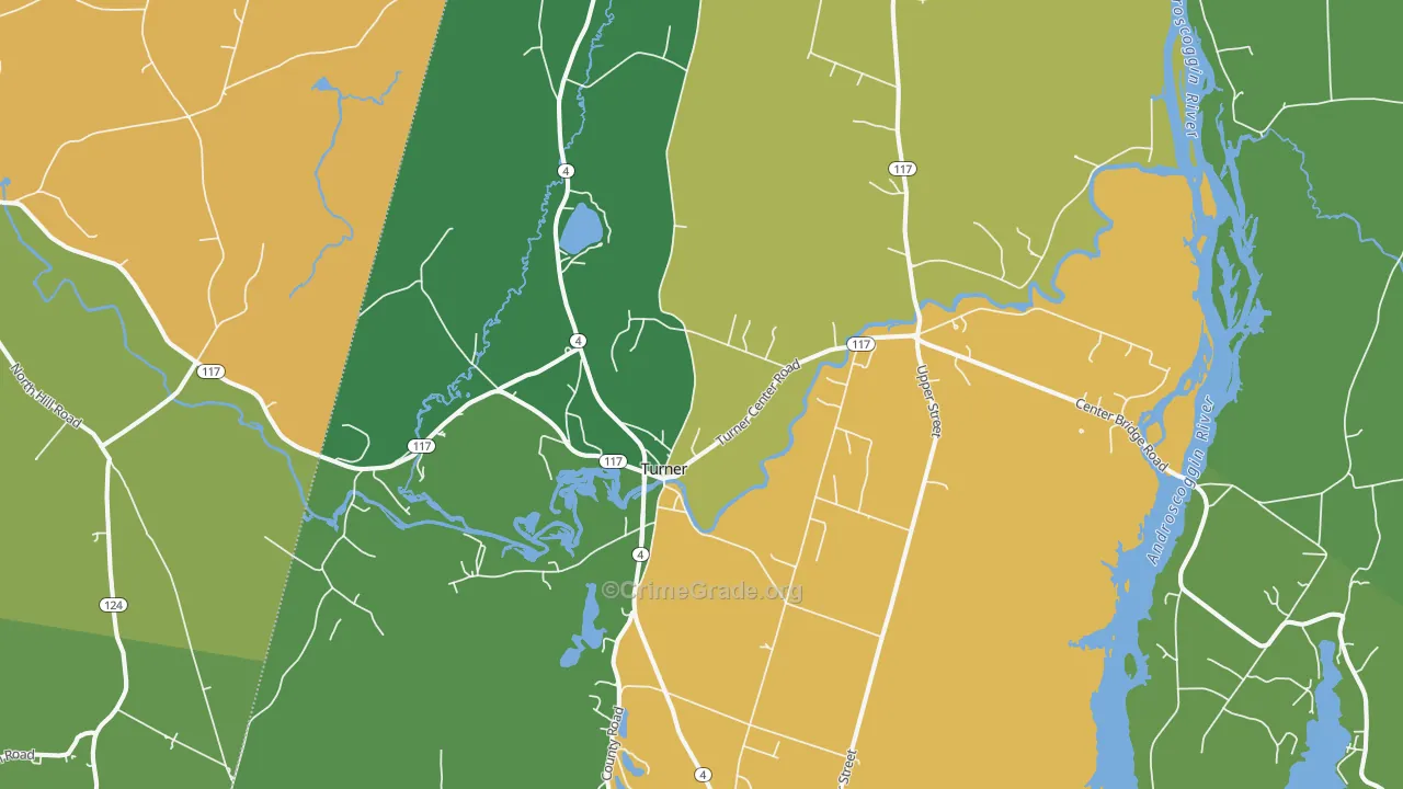 Turner, ME Map of Burglary Rates