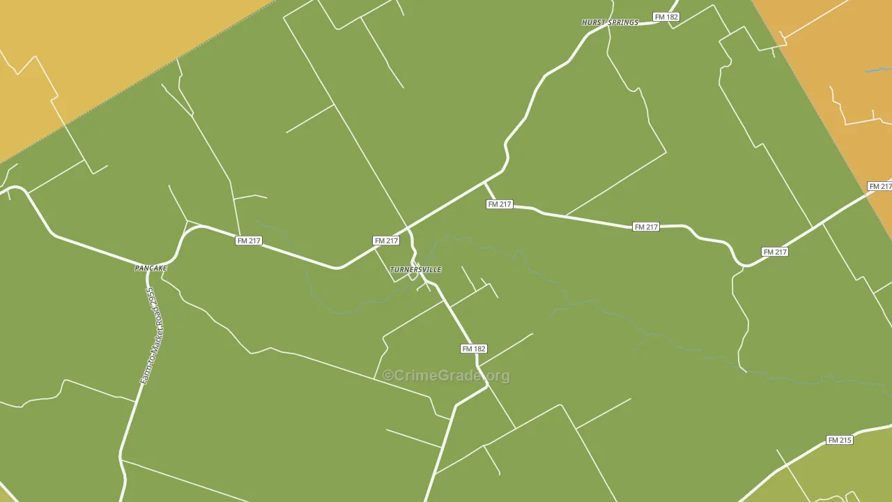 Turnersville, TX Map of Burglary Rates