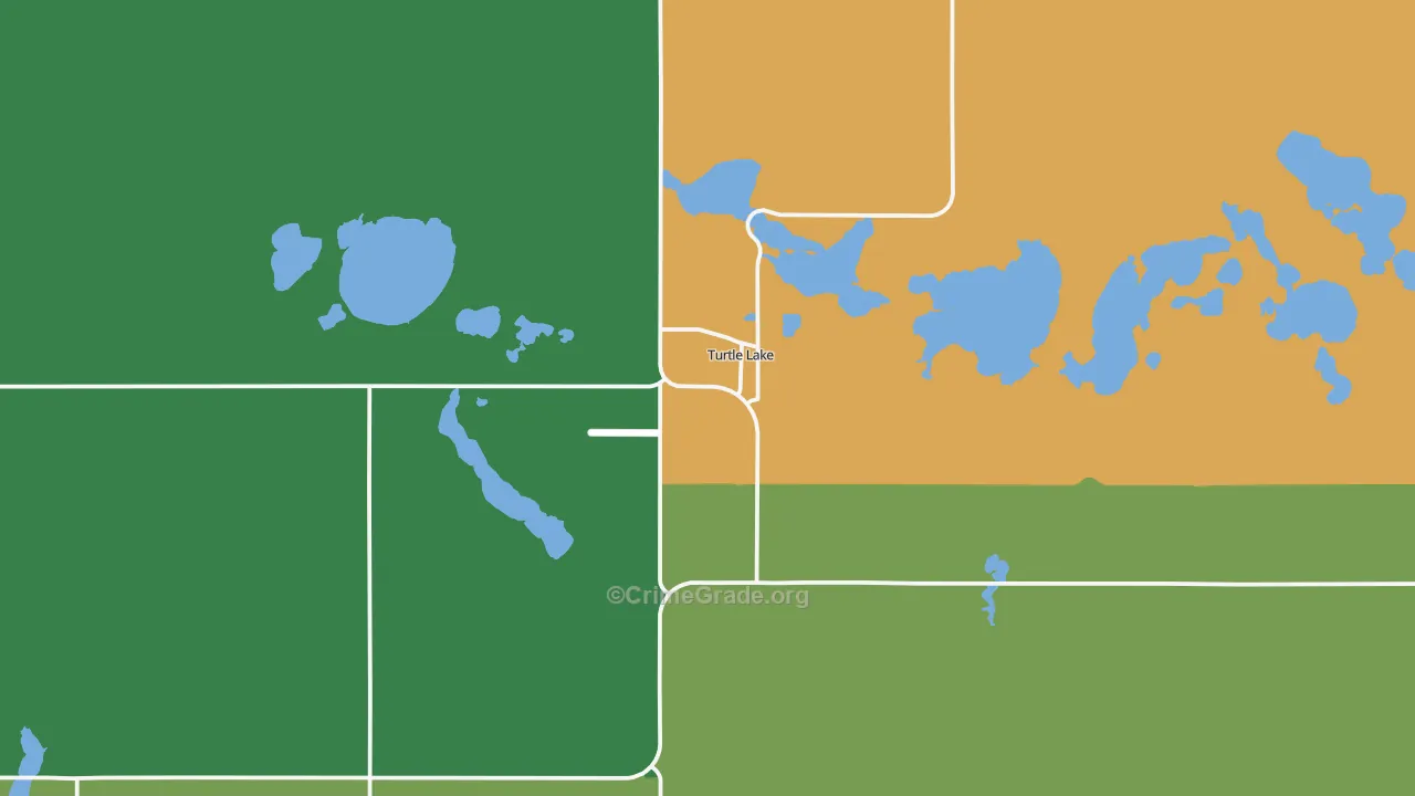 Turtle Lake, ND Map of Burglary Rates