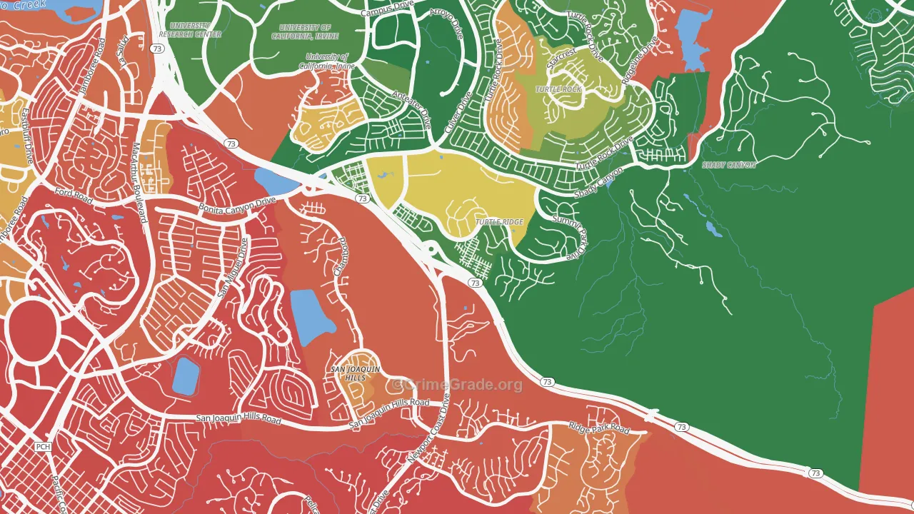 Turtle Ridge, Irvine, CA Map of Burglary Rates