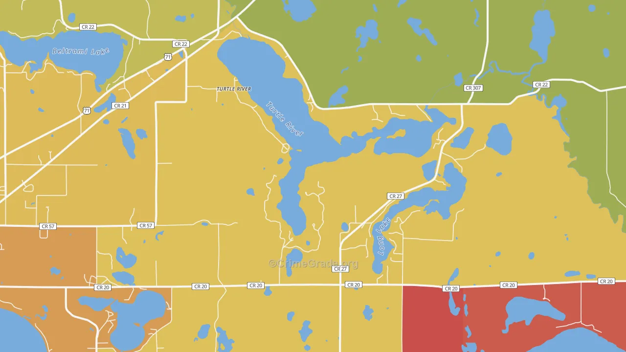 Turtle River, MN Map of Burglary Rates