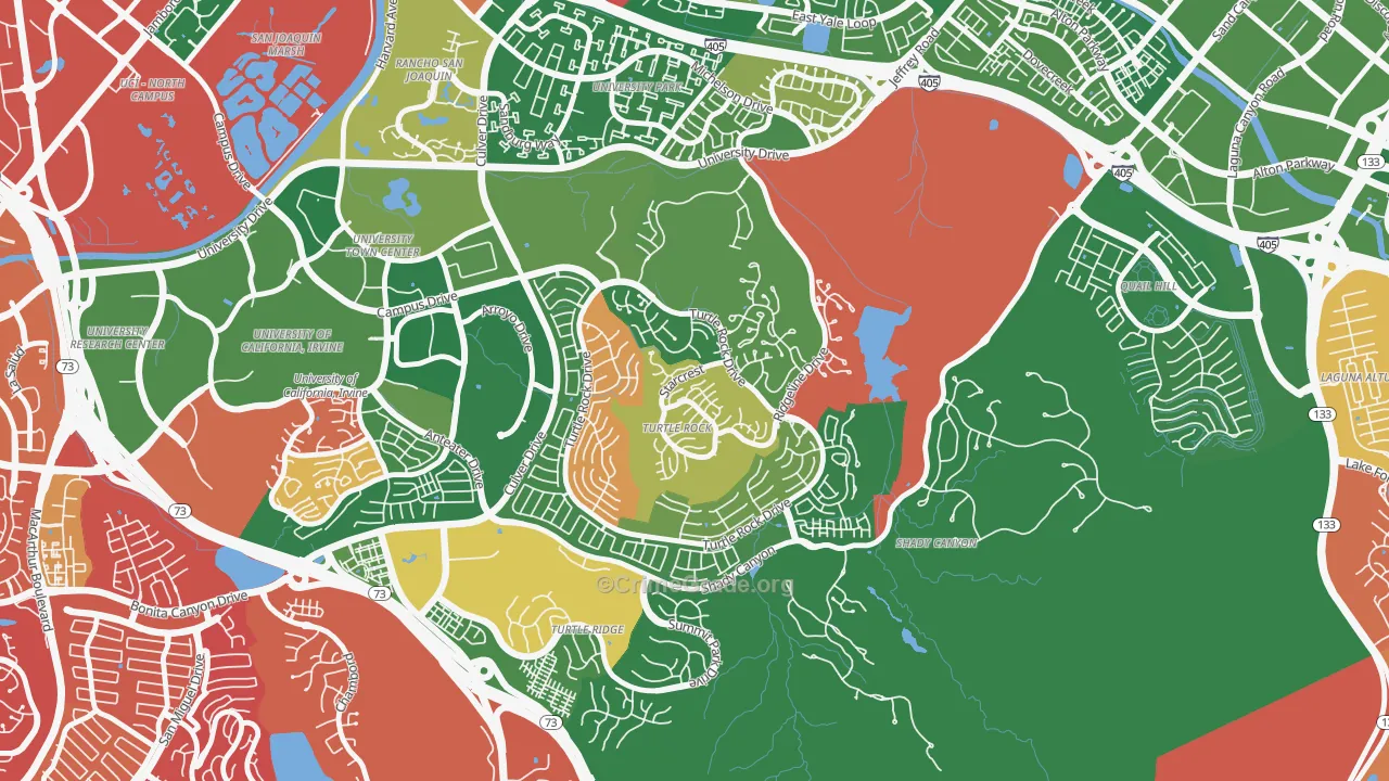 Turtle Rock, Irvine, CA Map of Burglary Rates