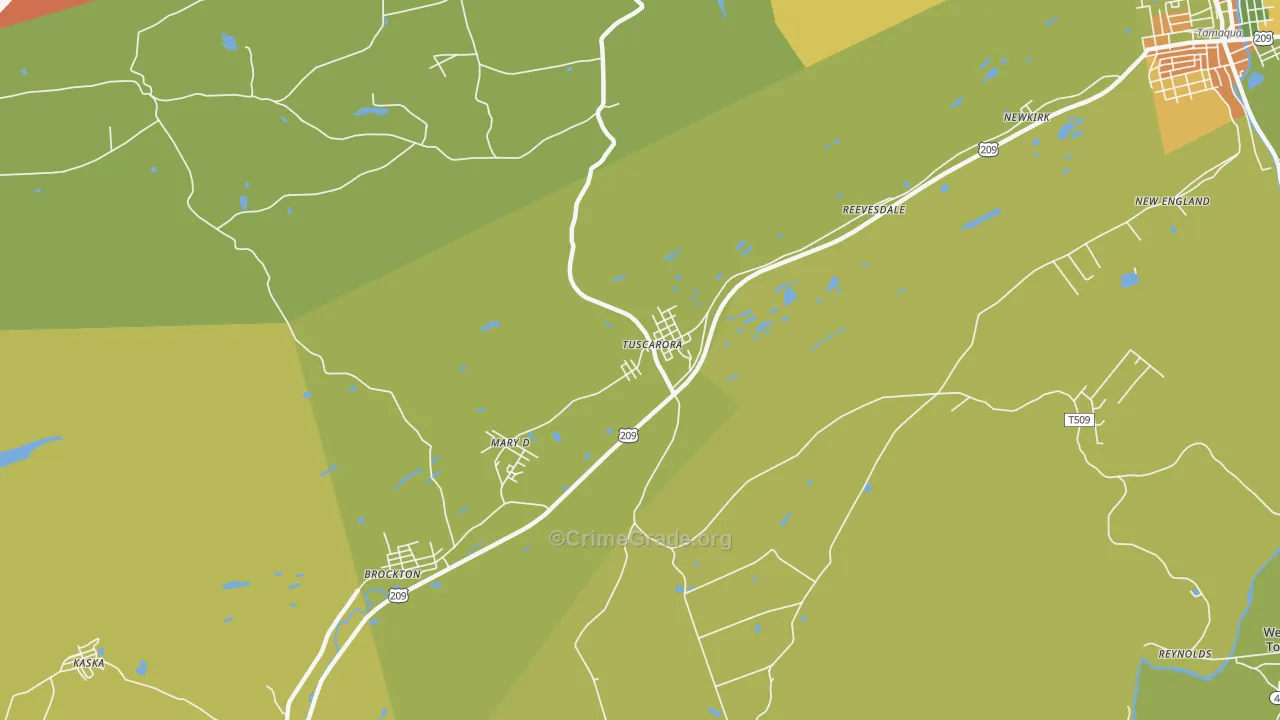 Tuscarora, PA Map of Burglary Rates