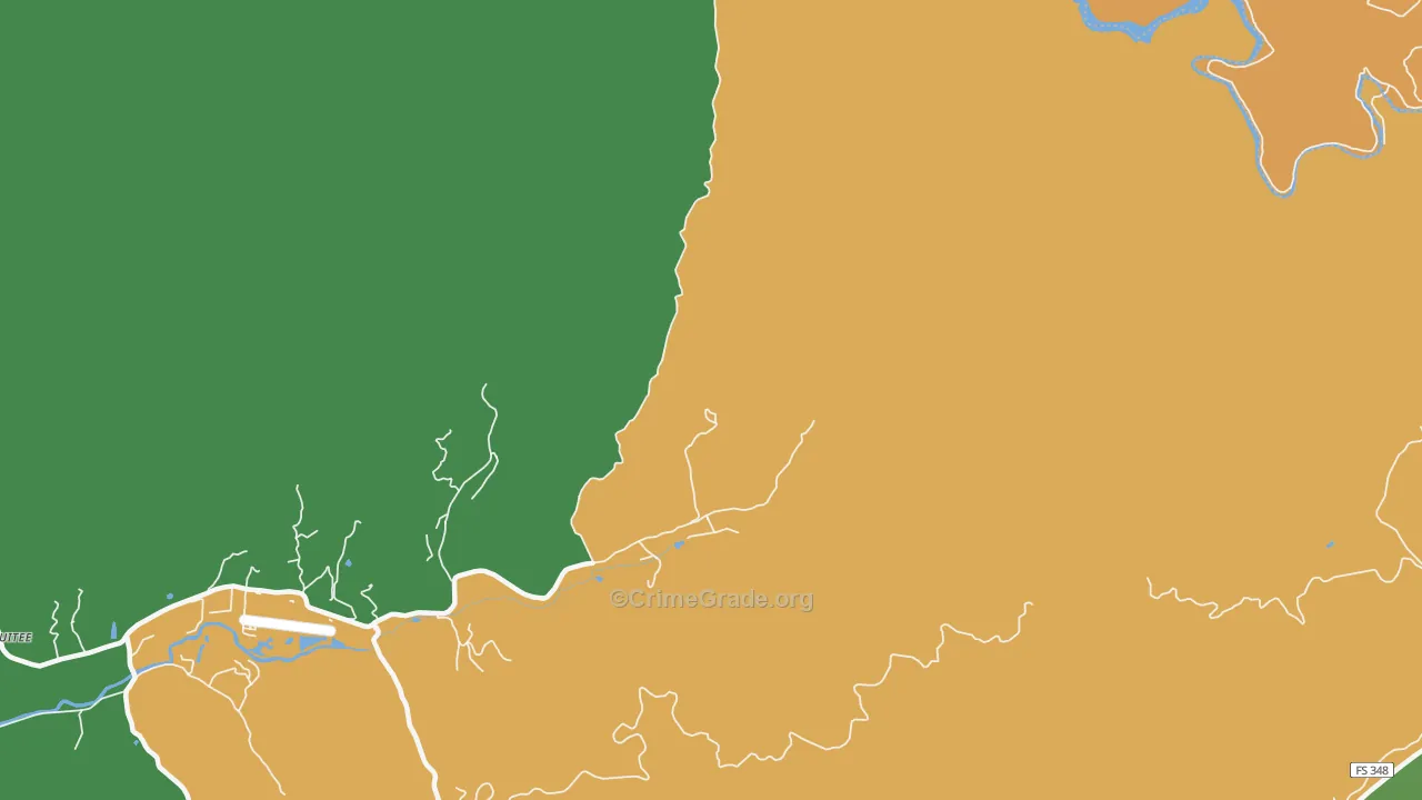 Tusquitee, NC Map of Burglary Rates