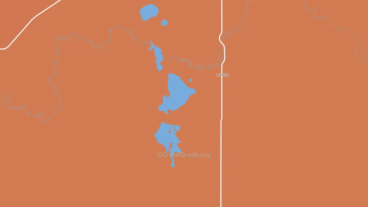 Tuthill, SD Map of Burglary Rates