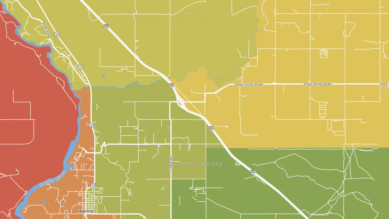Tuttle, ID Map of Burglary Rates