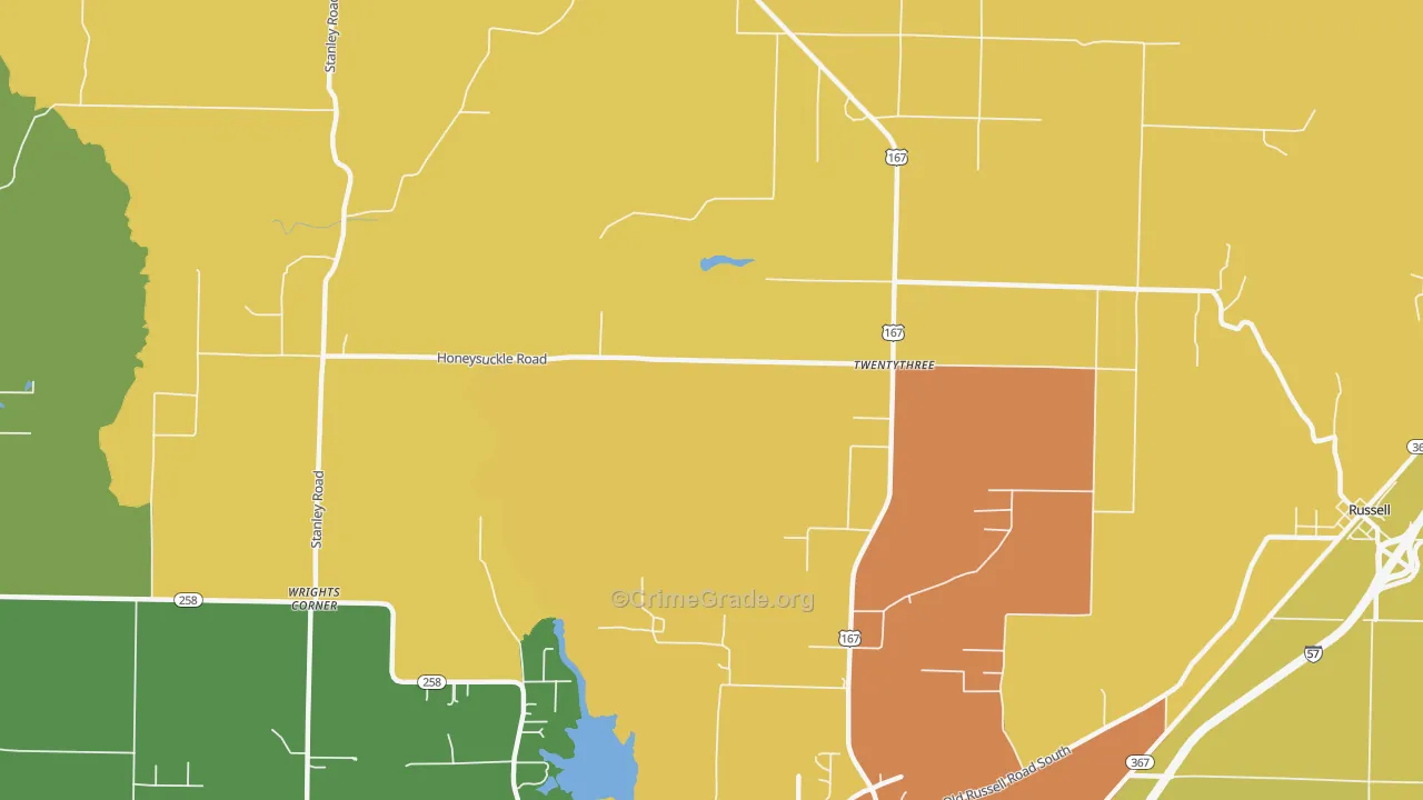Twentythree, AR Map of Burglary Rates