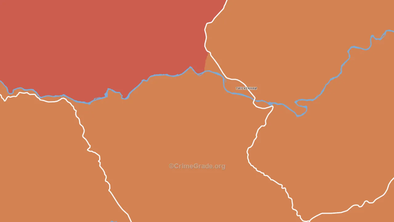Twickenham, OR Map of Burglary Rates