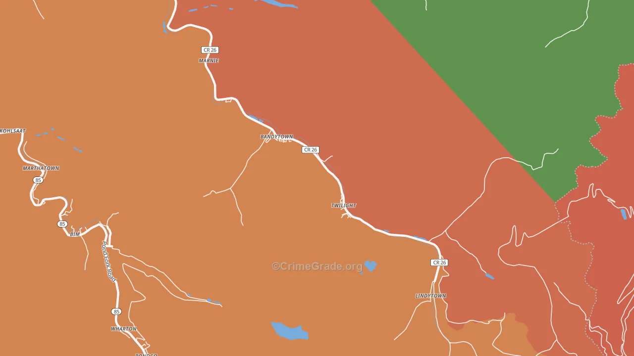 Twilight, WV Map of Burglary Rates