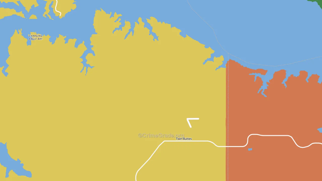 Twin Buttes, ND Map of Burglary Rates