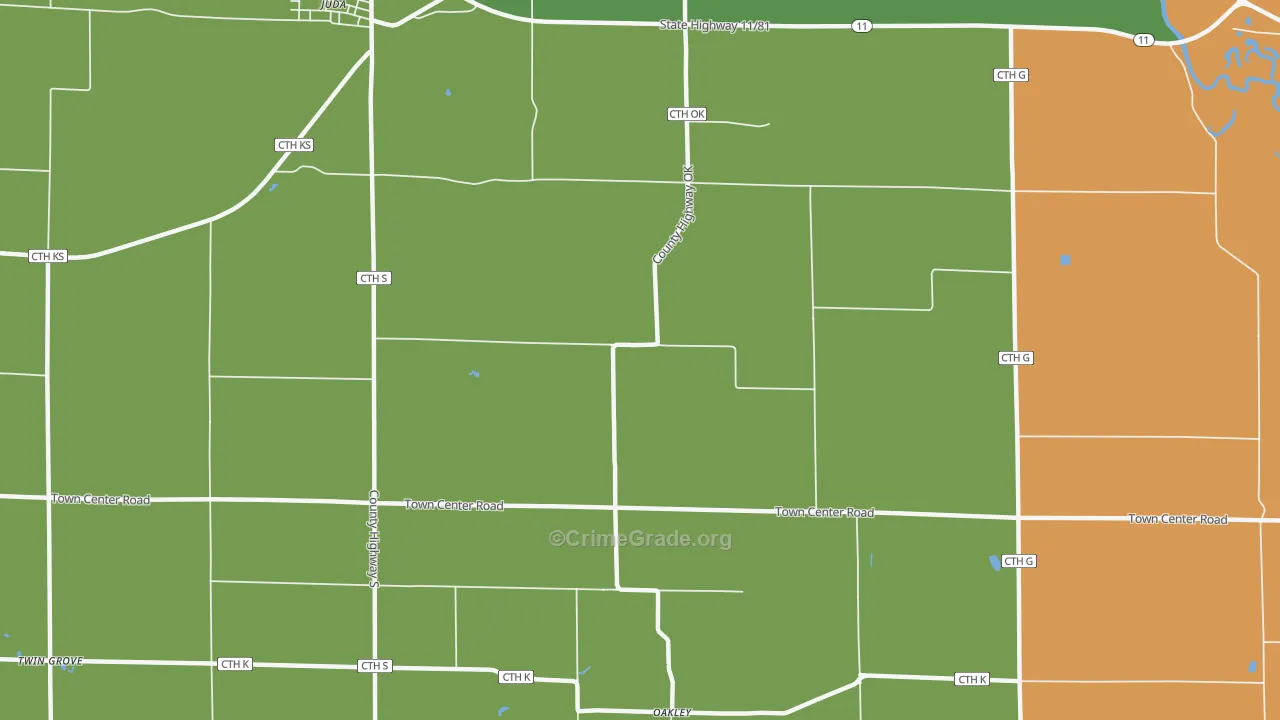 Twin Grove, WI Map of Burglary Rates