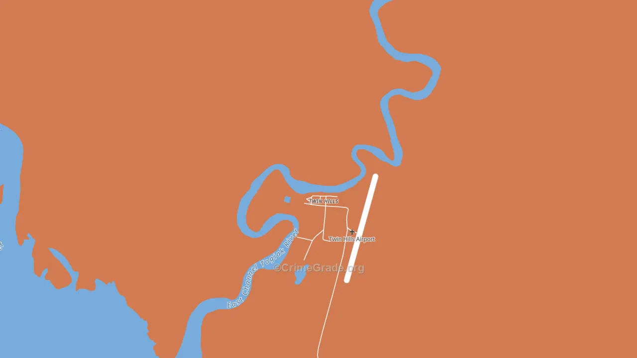 Twin Hills, AK Map of Burglary Rates
