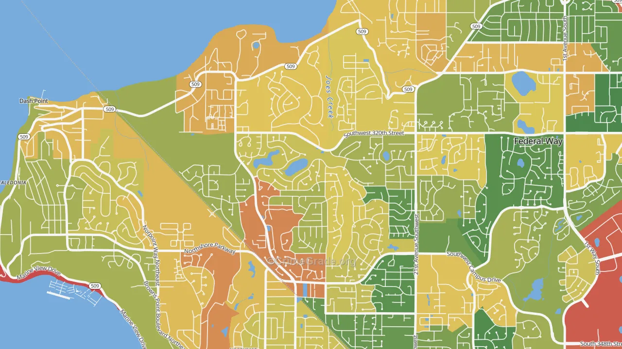 Twin Lakes, Federal Way, WA Map of Burglary Rates