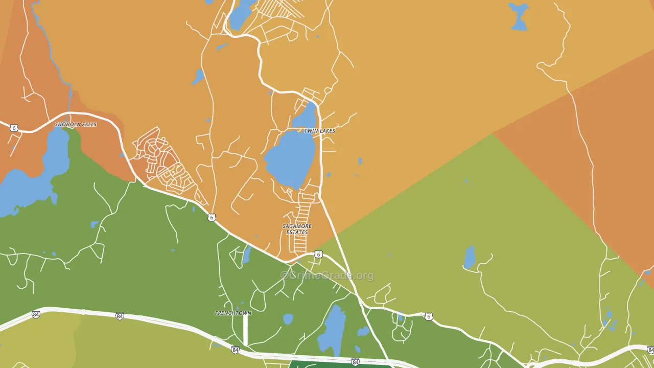 Twin Lakes, PA Map of Burglary Rates