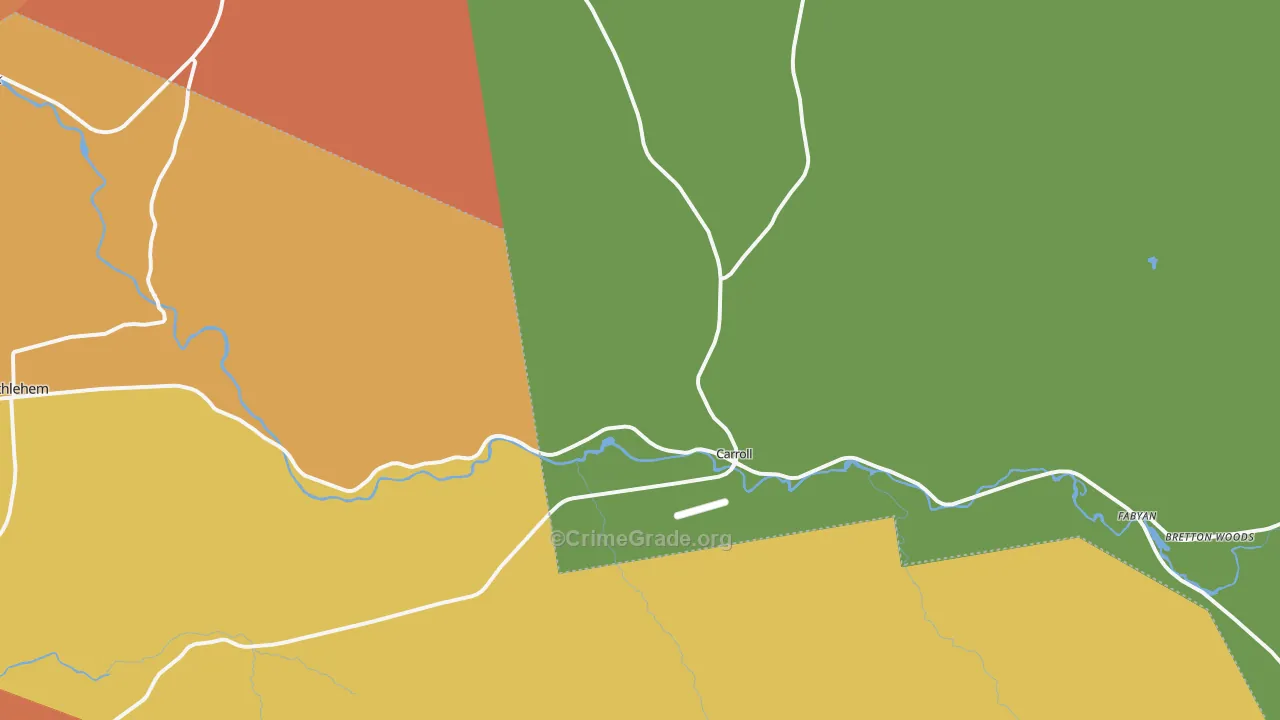 Twin Mountain, NH Map of Burglary Rates