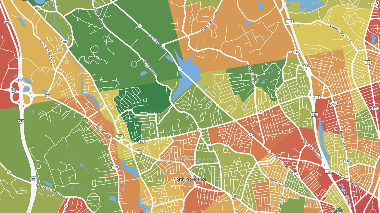 Twin Rivers Beach, Providence, RI Map of Burglary Rates