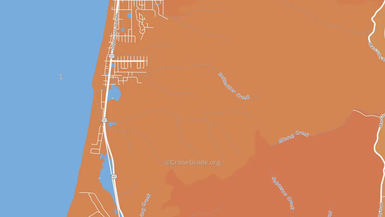 Twin Rocks, OR Map of Burglary Rates