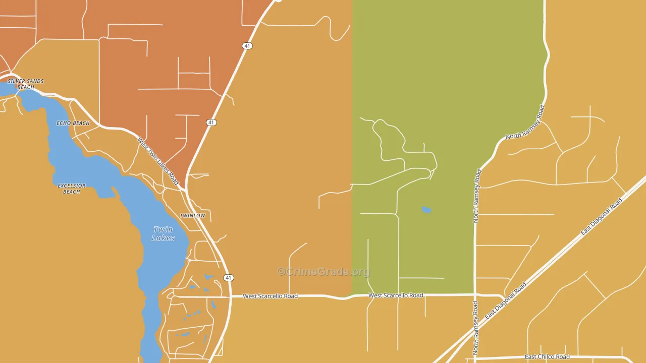 Twinlow, ID Map of Burglary Rates