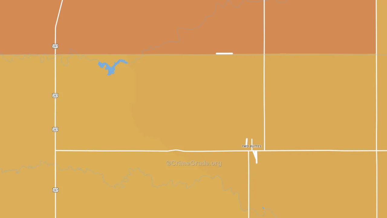 Two Buttes, CO Map of Burglary Rates