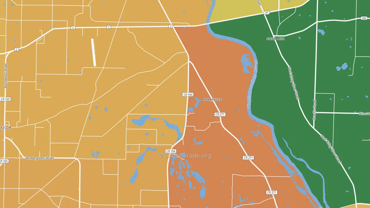 Two Egg, FL Map of Burglary Rates