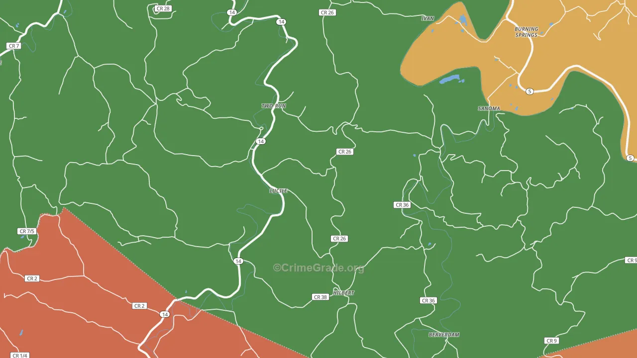 Two Run, WV Map of Burglary Rates