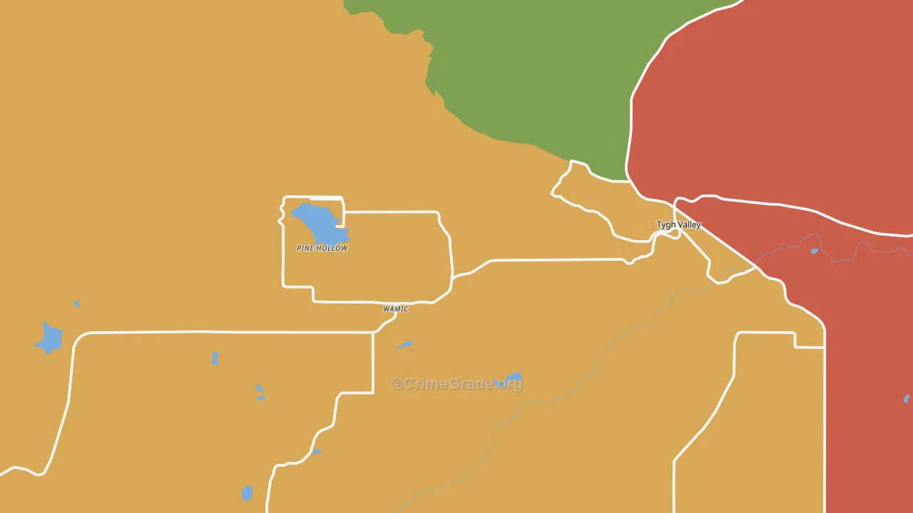 Tygh Valley, OR Map of Burglary Rates