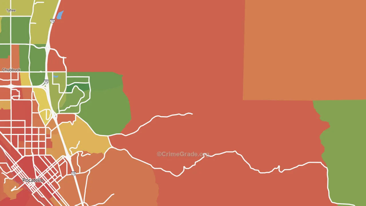 Tyhee, ID Map of Burglary Rates