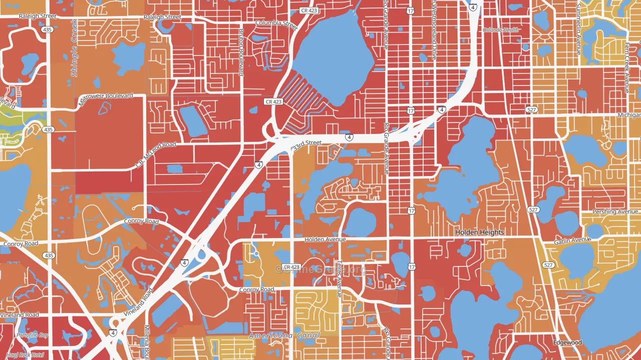 Tymber Skan on the Lake, Orlando, FL Map of Burglary Rates