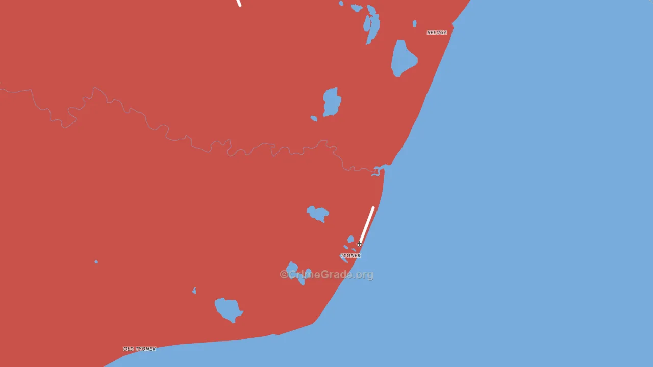 Tyonek, AK Map of Burglary Rates