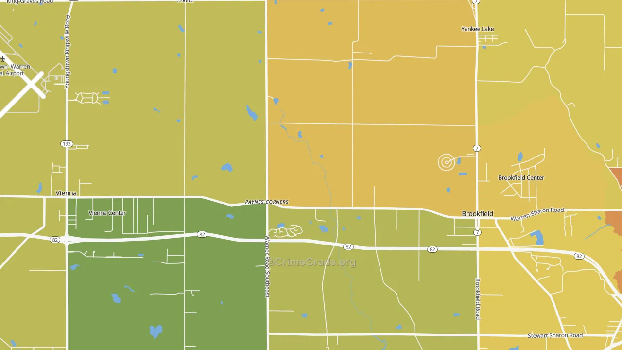 Tyrrell, OH Map of Burglary Rates