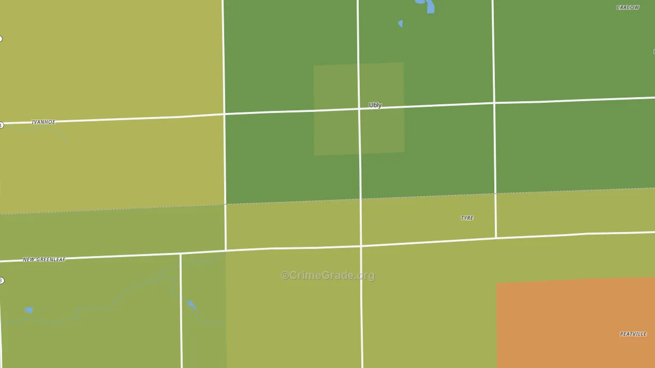 Ubly, MI Map of Burglary Rates