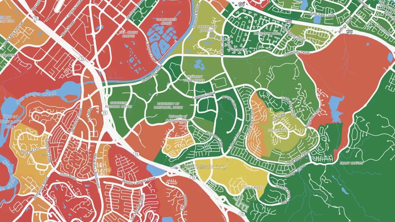 UC Irvine, Irvine, CA Map of Burglary Rates