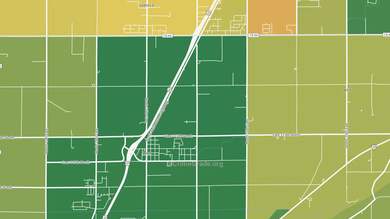 Ucon, ID Map of Burglary Rates