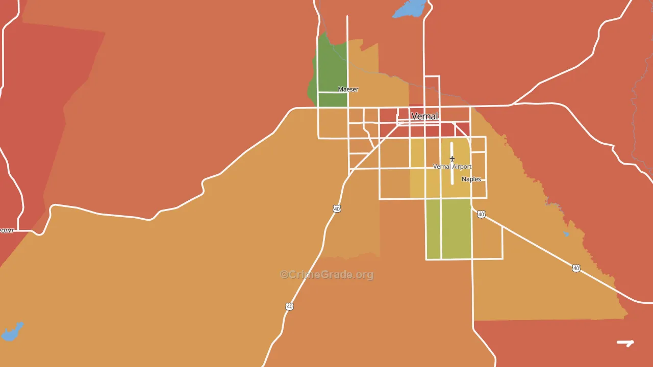 Uintah County, UT Map of Burglary Rates