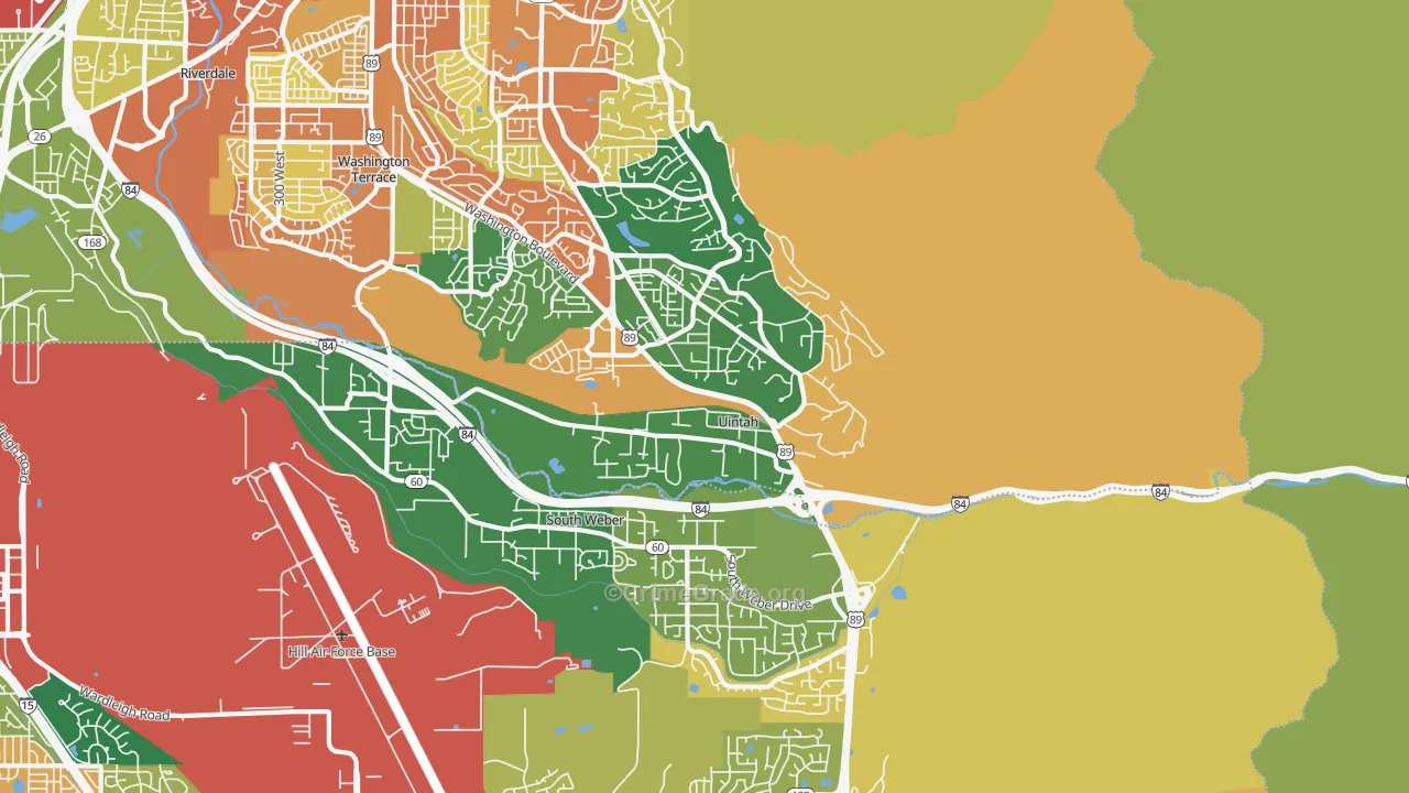Uintah, UT Map of Burglary Rates