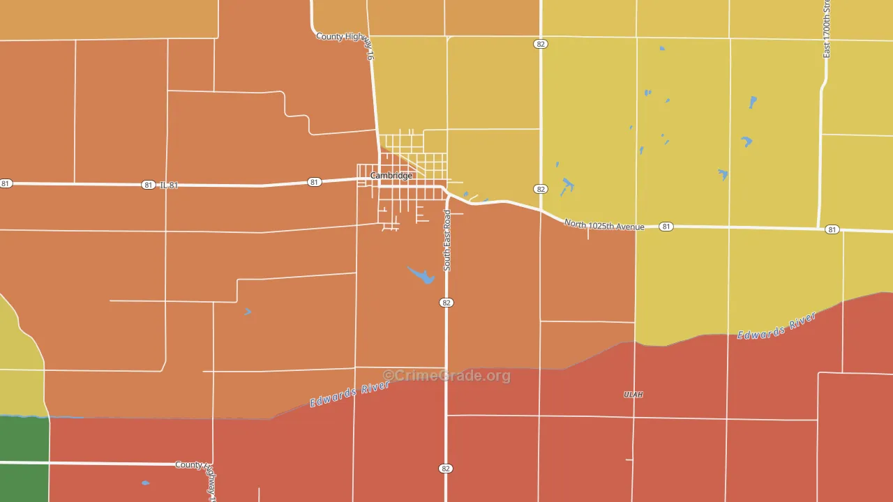 Ulah, IL Map of Burglary Rates
