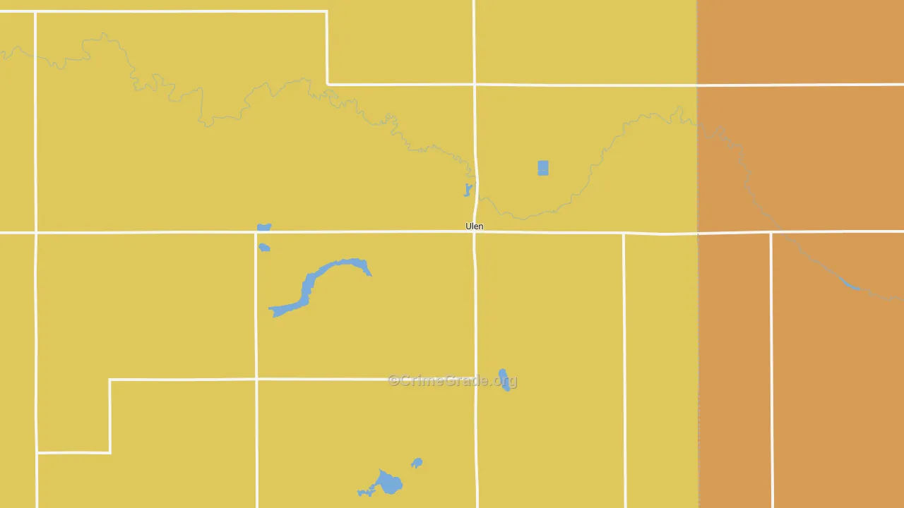 Ulen, MN Map of Burglary Rates