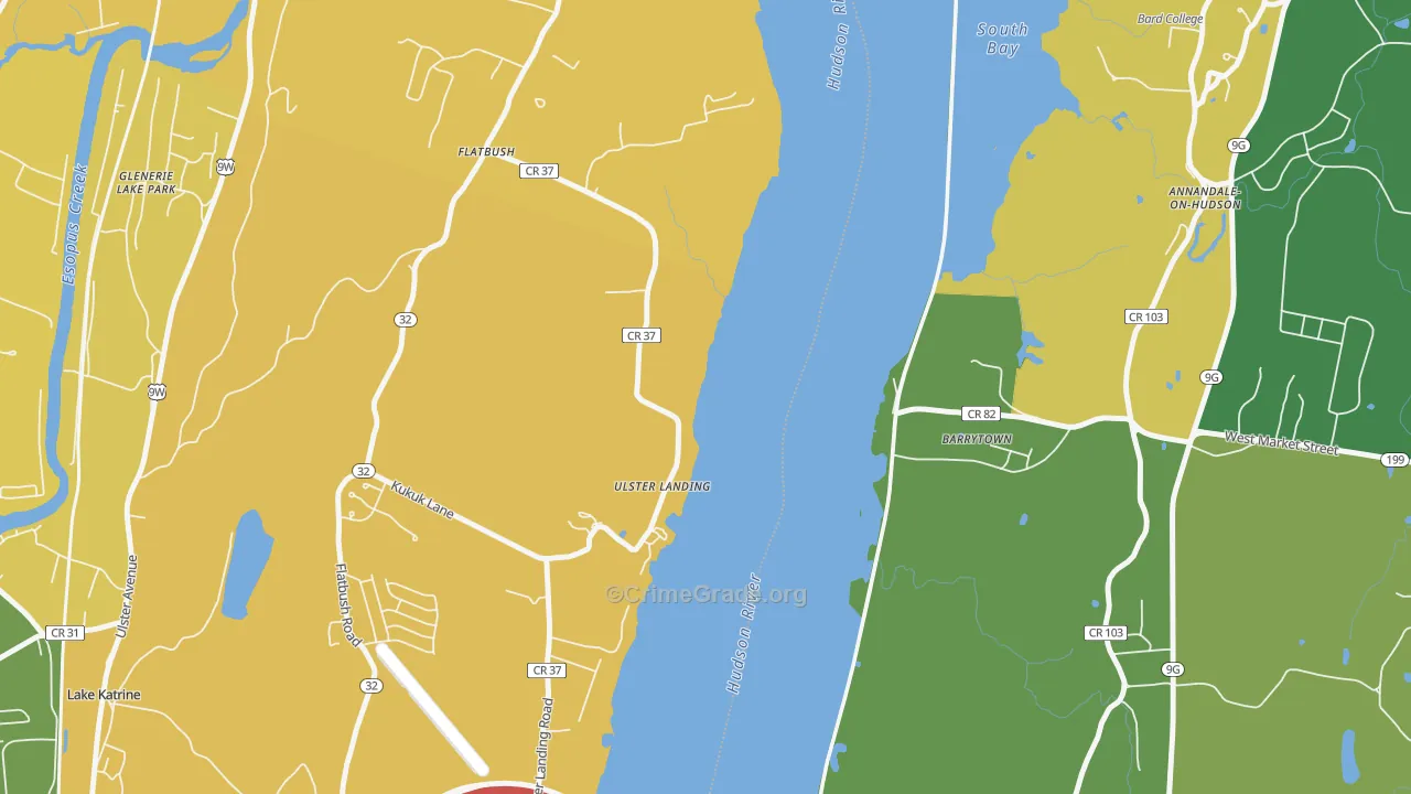 Ulster Landing, NY Map of Burglary Rates