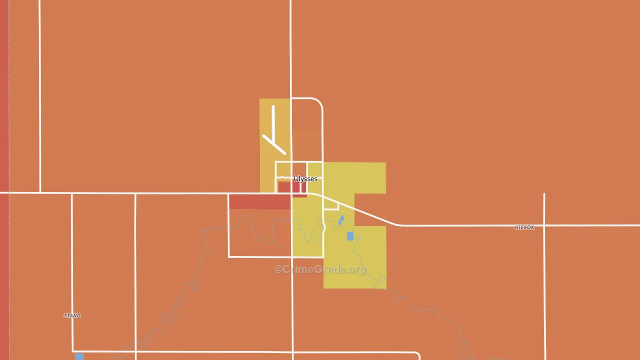 Ulysses, KS Map of Burglary Rates