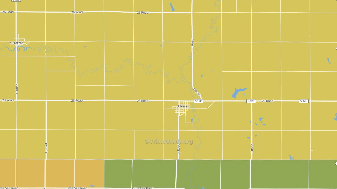 Ulysses, NE Map of Burglary Rates