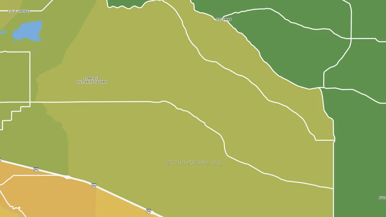 Umatilla County, OR Map of Burglary Rates