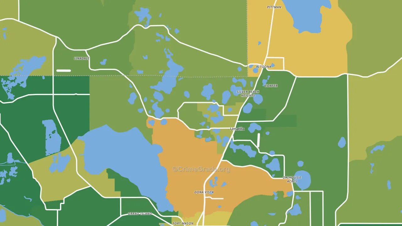 Umatilla, FL Map of Burglary Rates