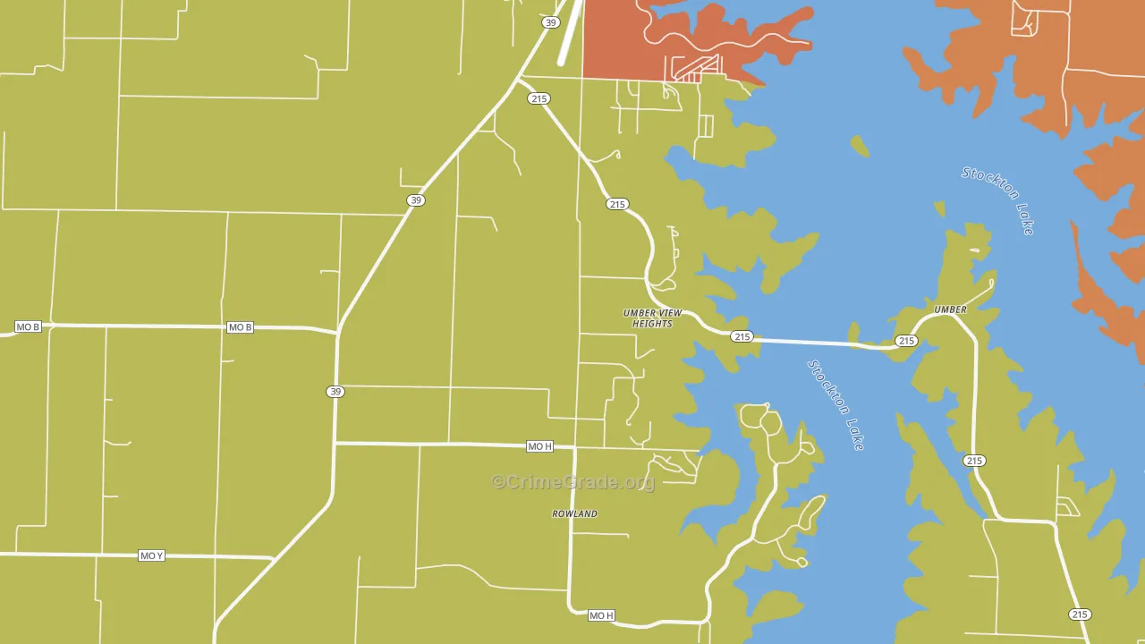 Umber View Heights, MO Map of Burglary Rates
