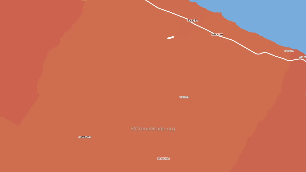 Umikoa, HI Map of Burglary Rates