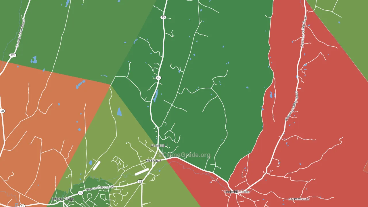 Underhill, VT Map of Burglary Rates