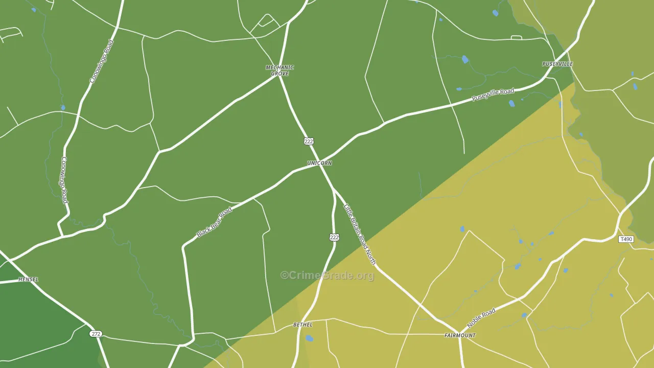 Unicorn, PA Map of Burglary Rates