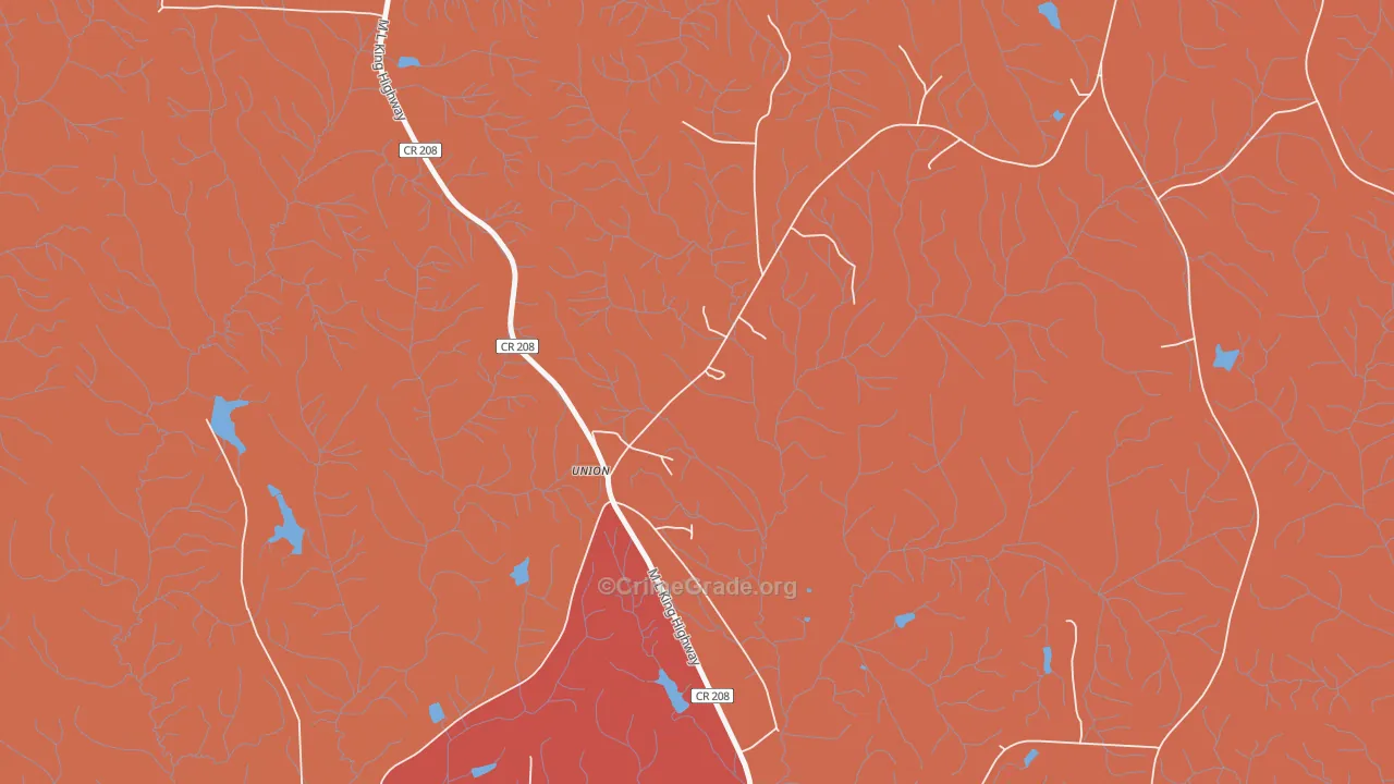 Union, AL Map of Burglary Rates
