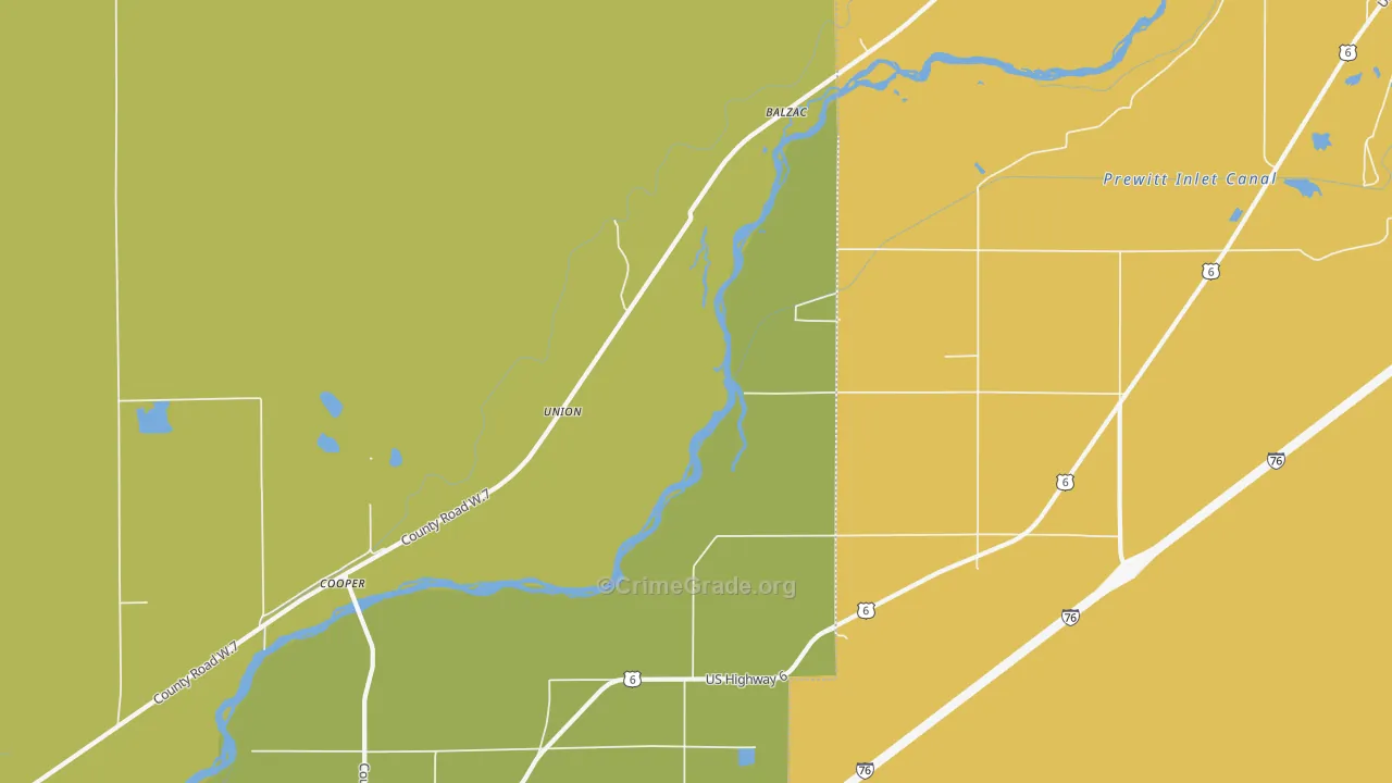 Union, CO Map of Burglary Rates